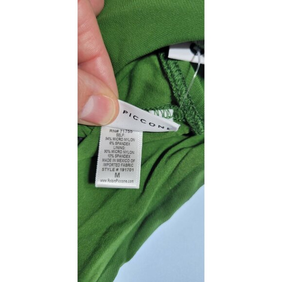 Robin Piccone Ava High Weist Top V Neck Swim Green Bikini Set Sz Medium #02 - Picture 5 of 10